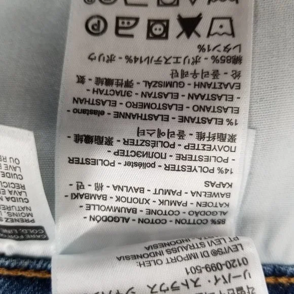 Levi's Premium Wedgie Straight Jeans Womens Denim Wash High Rise 22W - Picture 9 of 10